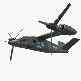 Bell V-280 Valor Tiltrotor Aircraft Rigged 3D model
